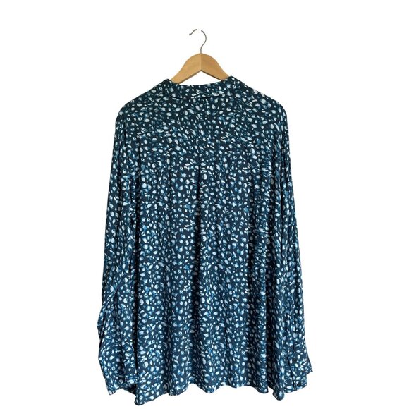 New! NWT Whistles Pastel Leopard Print Blue Turquoise Shirt US 14 MSRP $139 Long - Picture 4 of 16
